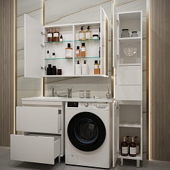 Stella Polare Мебель с раковиной под стиральную машину Аруна Памелла 120 L белая – фотография-4